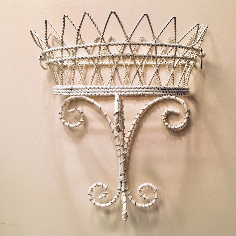 White Wire Wall Basket